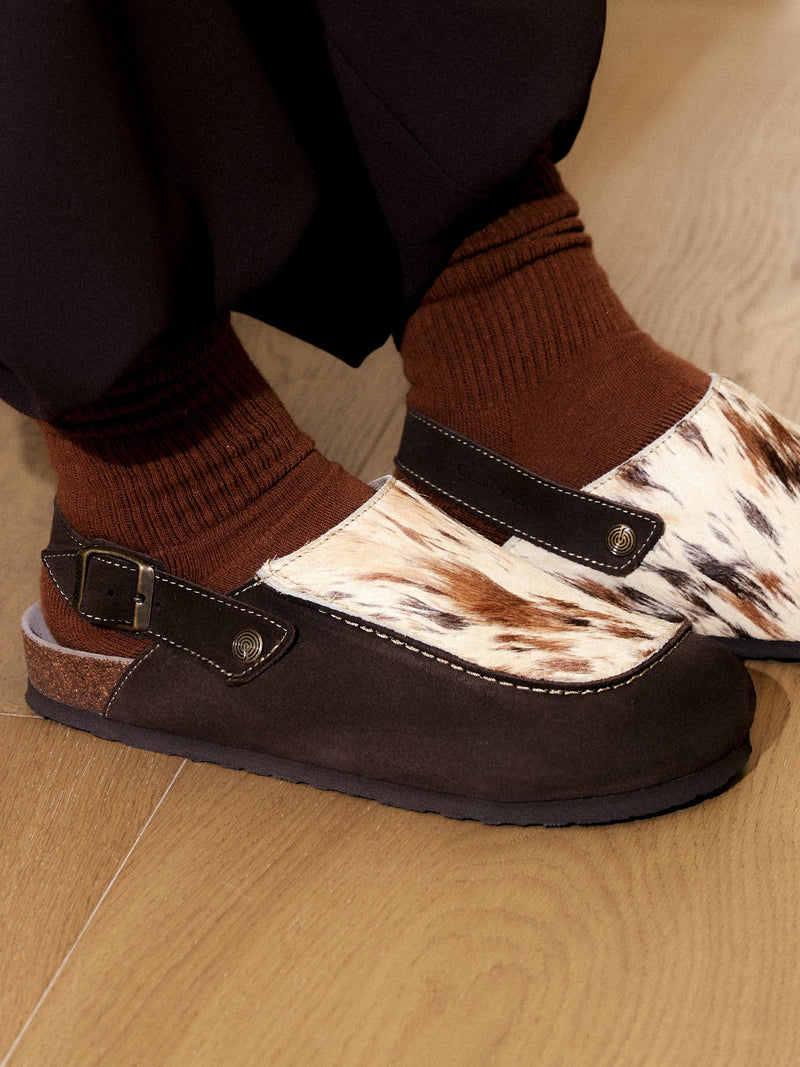 Zuecos Piel Galbano Vaca