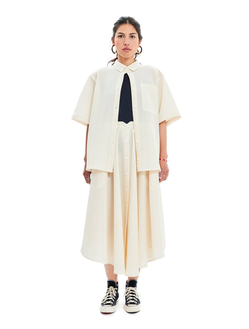 The Prom Mesh Skirt Honey Comb Cream