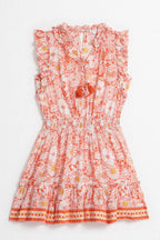 Robe Courte Triny - Orange Mid 70'S Garden - Enfant
