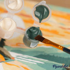 Mini Paint By Numbers 20X20Cm With Frame Red And Black Geisha