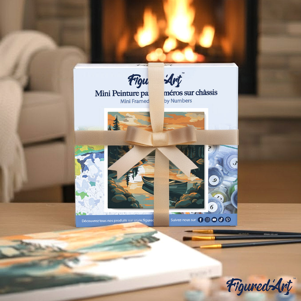 Mini Peinture Par Numéros 20X20Cm Avec Cadre Plante Verte