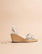 Espadrilles Mi-Talon Minorque Ruban - Toile Lin - Femme