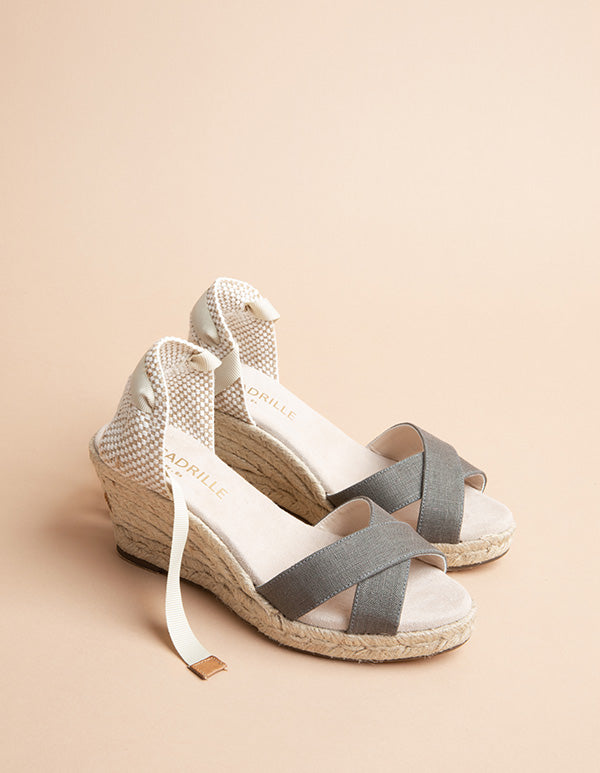 Espadrilles Minorque Ruban - Kaki - Femme