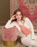 Sac Banane Misha Velours - Rose