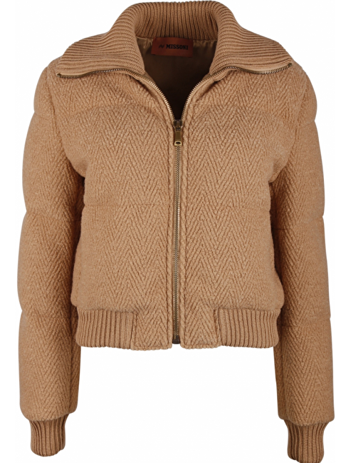 Missoni - Veste Matelassée Laine Beige - Femme
