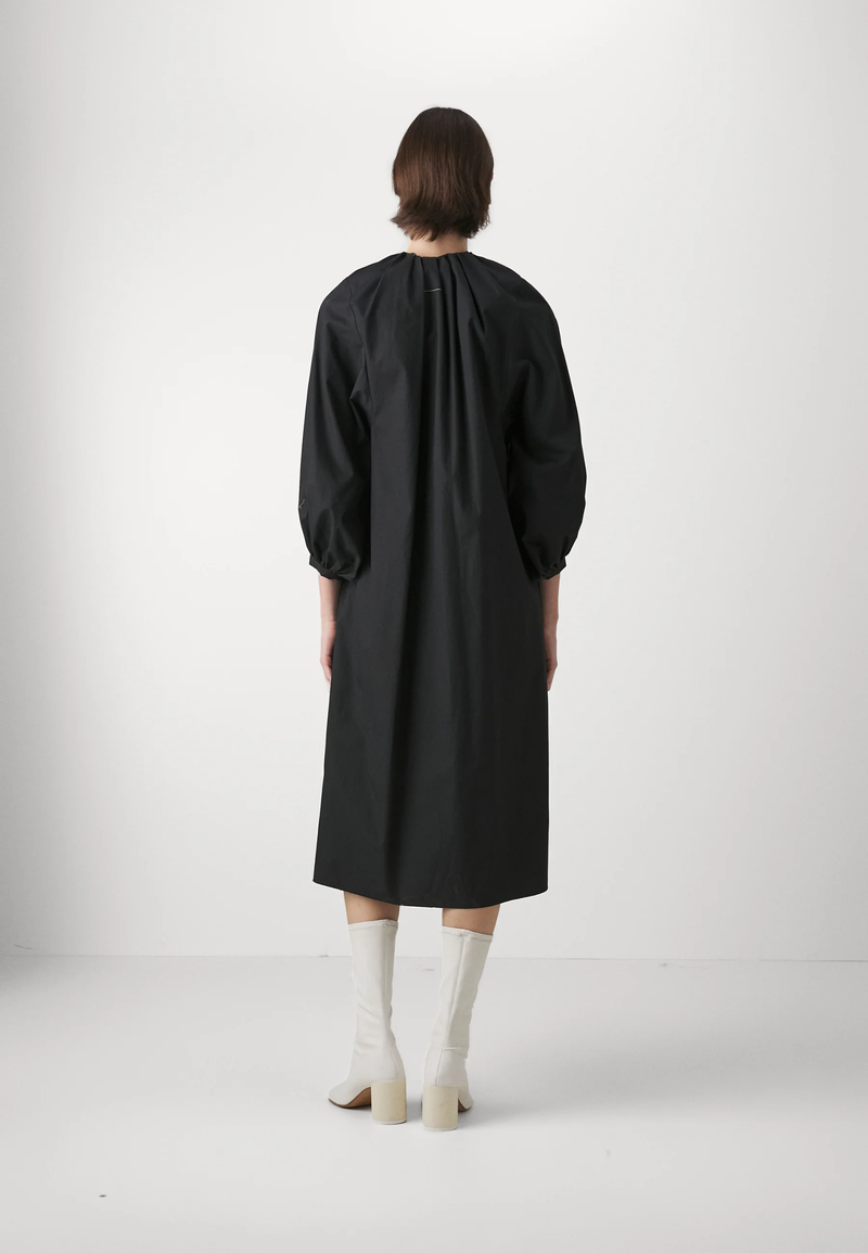 Mm6 Maison Margiela - Robe Midi Coton Noir - Femme