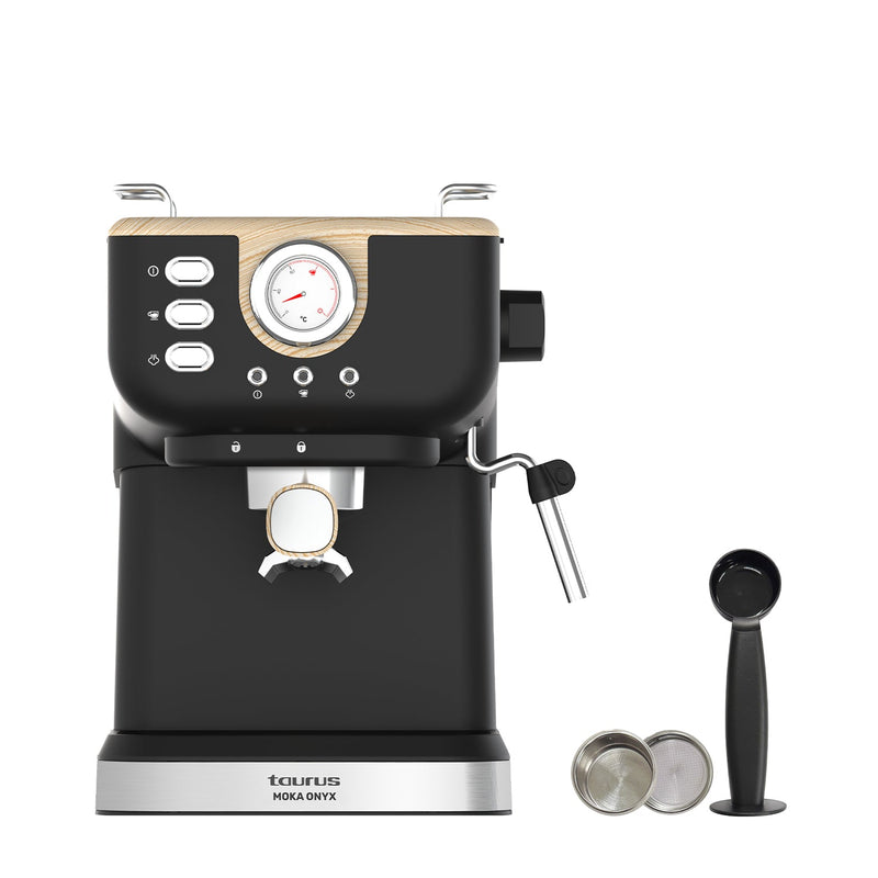 Onyx Moka Coffee Machine - Black & Cream