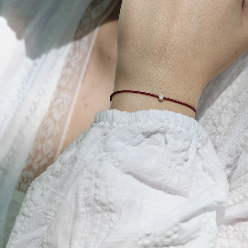 Mon Précieux Diamant Taille Poire Rouge - Argent - Femme