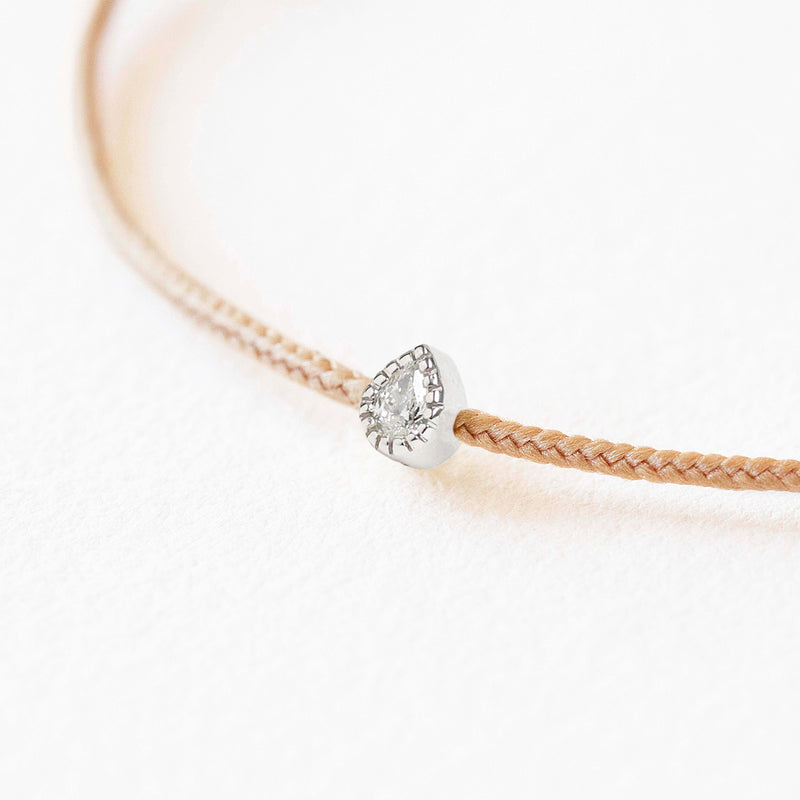 Mon Précieux Diamant Taille Poire Sablee - Argent - Femme