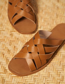 sandals Mona Plates - Wooden Leather