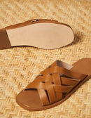 sandals Mona Plates - Wooden Leather