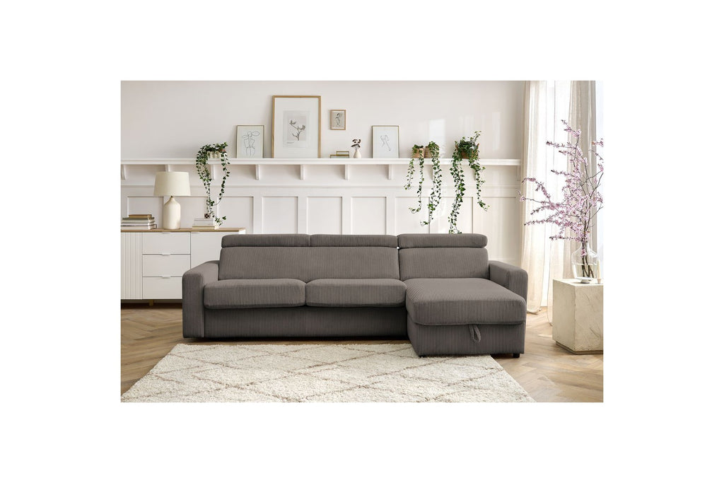 Reversible Corner Sofa Bed with Storage - 140x190 - Monaco - Corduroy
