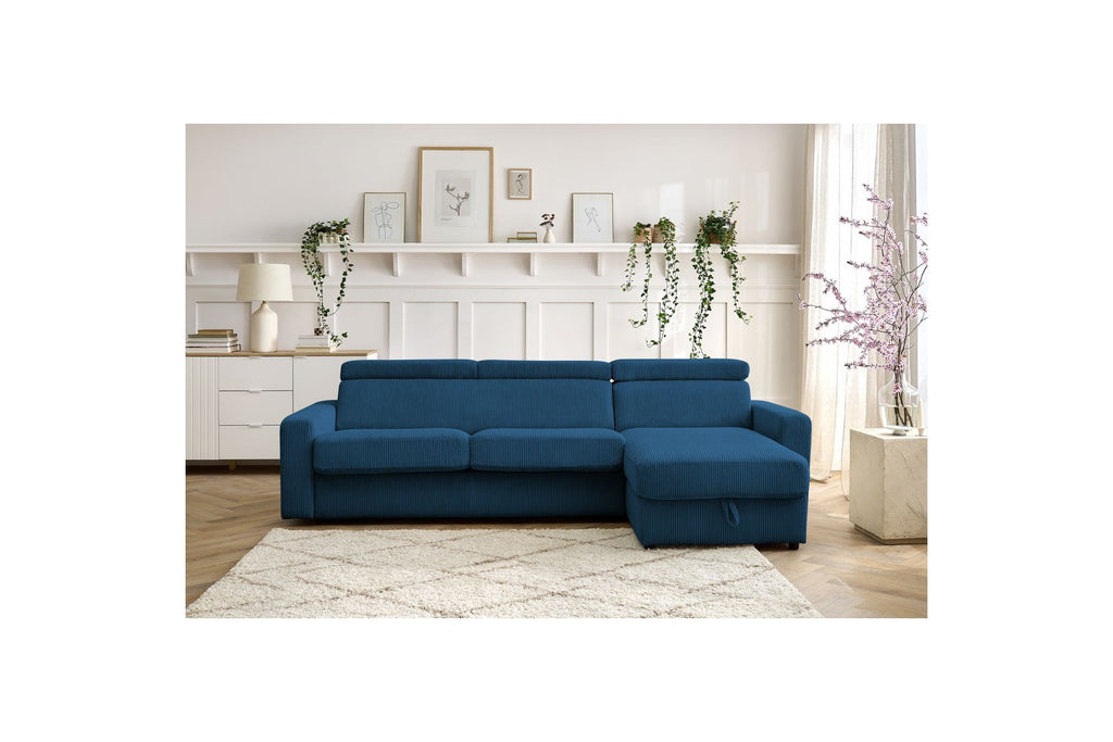 Reversible Corner Sofa Bed with Storage - 140x190 - Monaco - Corduroy