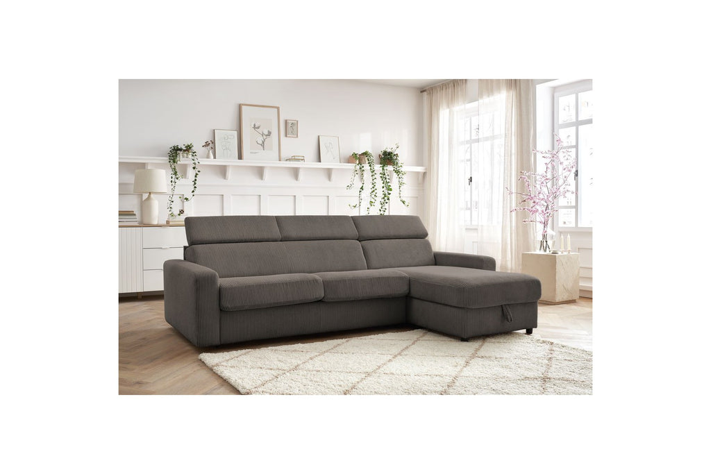Reversible Corner Sofa Bed with Storage - 140x190 - Monaco - Corduroy
