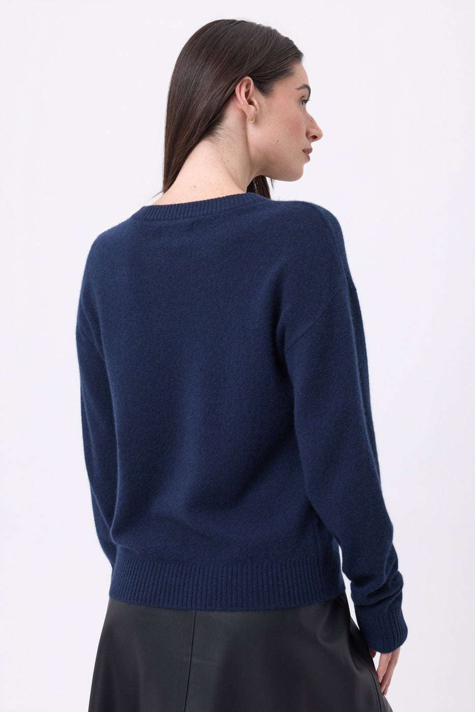 Jersey de cuello redondo bordado Monte Carlo - Azul marino - Mujer