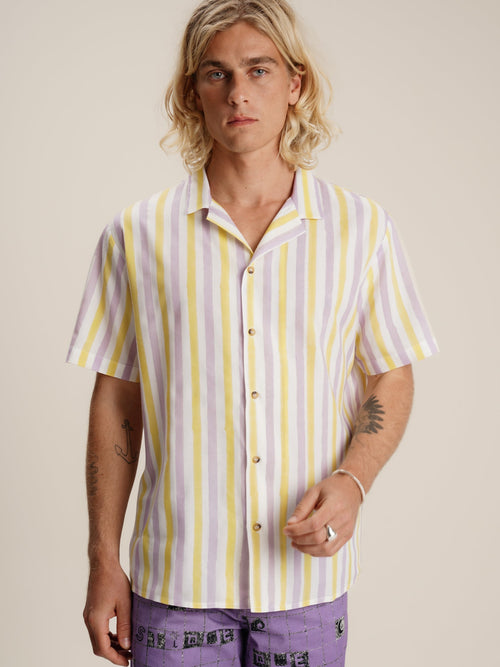 Chemise Yellow & Lilac Striped