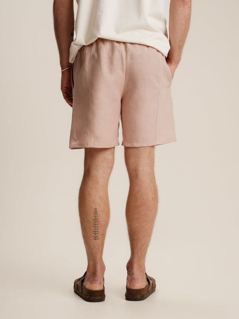 Short Pale Pink Linen