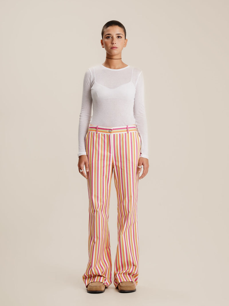 Pantalon Flared Striped