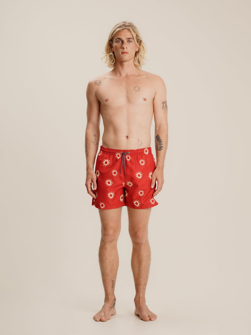 Short De Bain Homme Red Sun