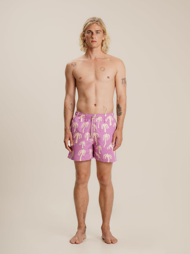 Short De Bain Homme Pink Palm