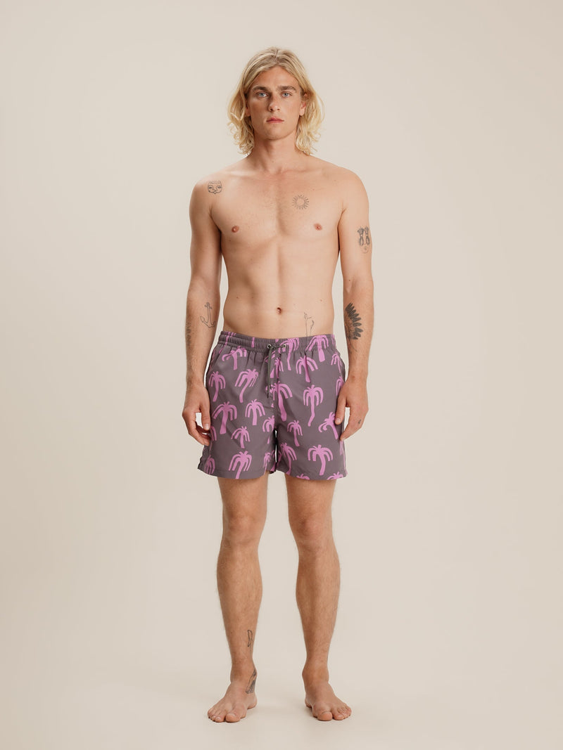 Short De Bain Homme Grey Palm