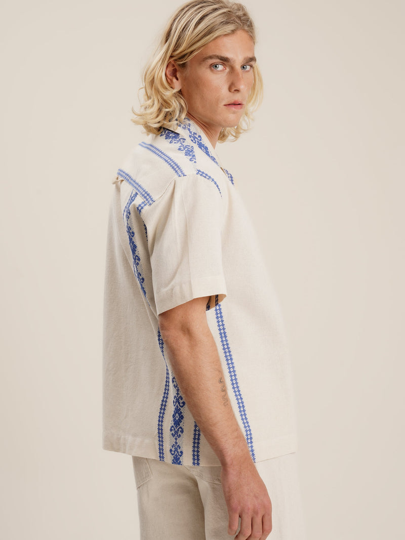 Chemise Blue Folklore Short Sleeve