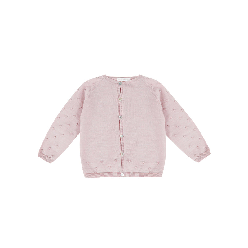 Cardigan Pois - Vieux Rose - Fille