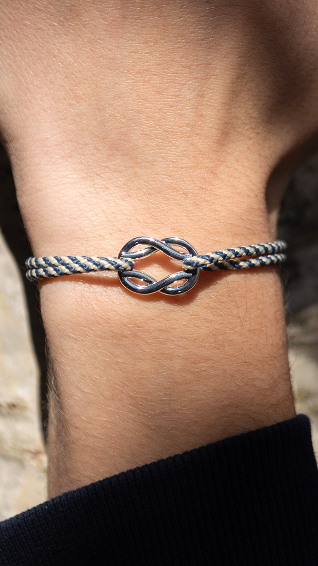 Balancine Bracelet - Navy Blue and White Striped