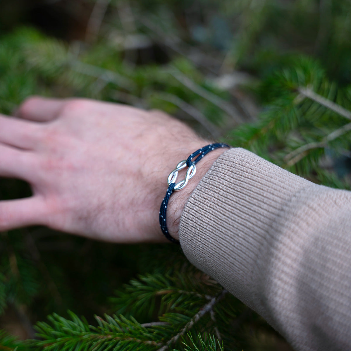 Goélette Bracelet - Navy Blue Speckled White