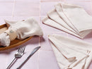 Serviette De Table - 6 Pièces - Lin Et Coton Blanc Crème