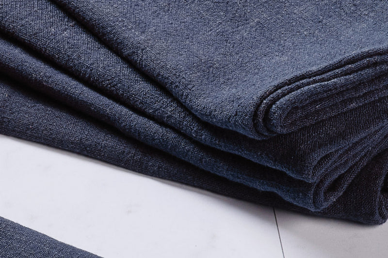 Serviette De Table - 6 Pièces - Lin Et Coton Bleu Nuit