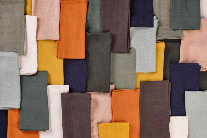 Serviette De Table - 6 Pièces - Lin Et Coton Gris Anthracite