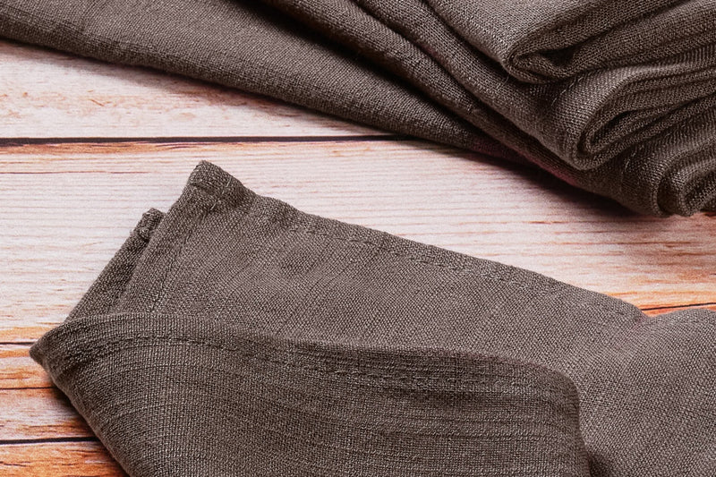 Serviette De Table - 6 Pièces - Lin Et Coton Chocolat