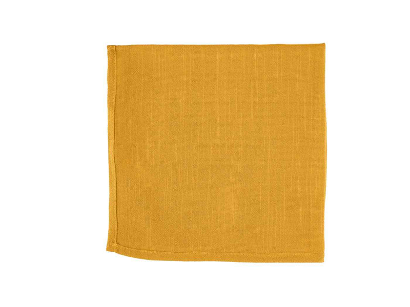 Serviette De Table - 6 Pièces - Lin Et Coton Jaune Moutarde