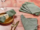 Serviette De Table - 6 Pièces - Lin Et Coton Vert De Gris