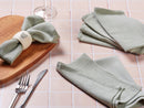 Serviette De Table - 6 Pièces - Lin Et Coton Vert Pâle