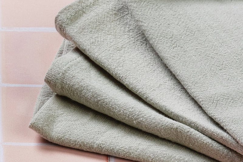 Serviette De Table - 6 Pièces - Lin Et Coton Vert Pâle