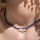 Collier Semi Precious 132 Lapis Lazuli Or Jaune