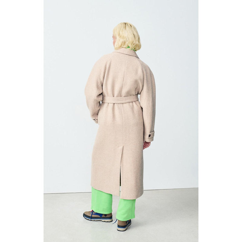 Long Shirt Collar Coat - Mastic - Women