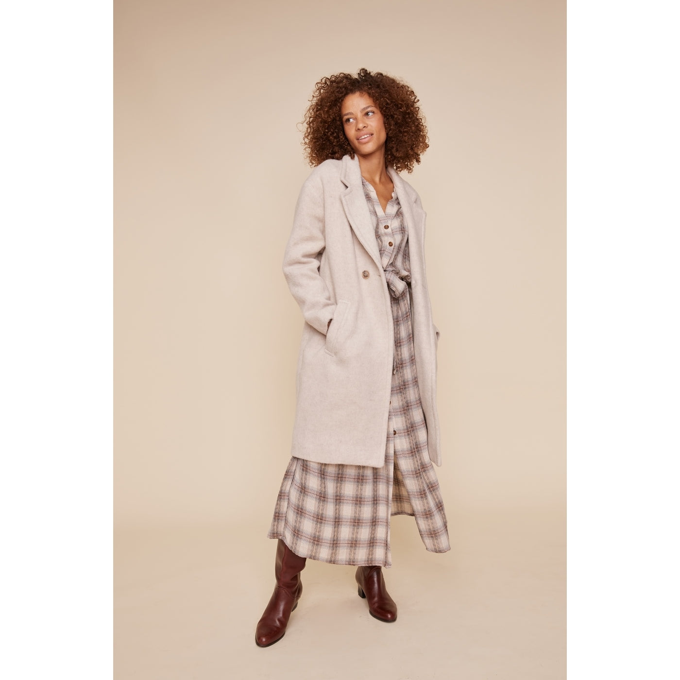 Naffi Coat - Ecru