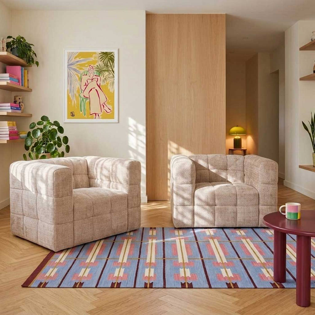 Naiad - Poltrona fissa a 1 posto - Tessuto strutturato - Beige