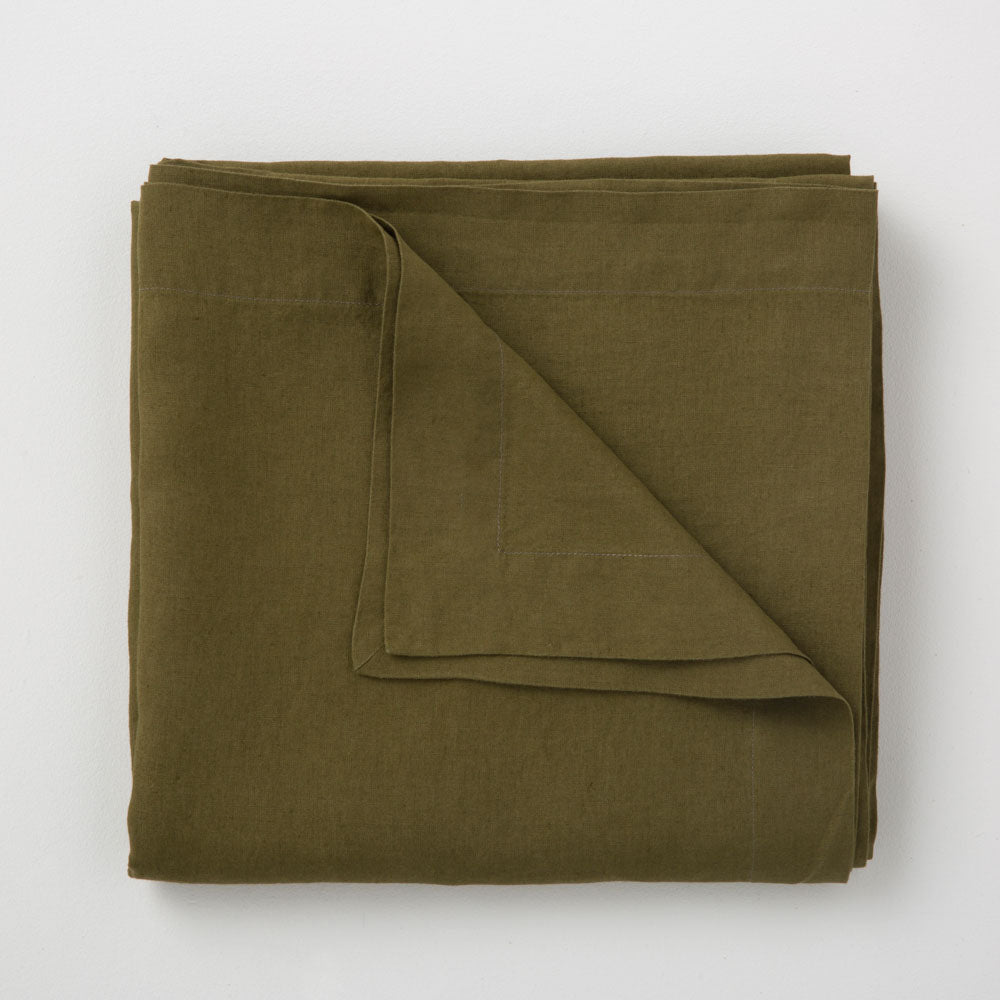 Nappe - En Lin Lavé - Vert Olive