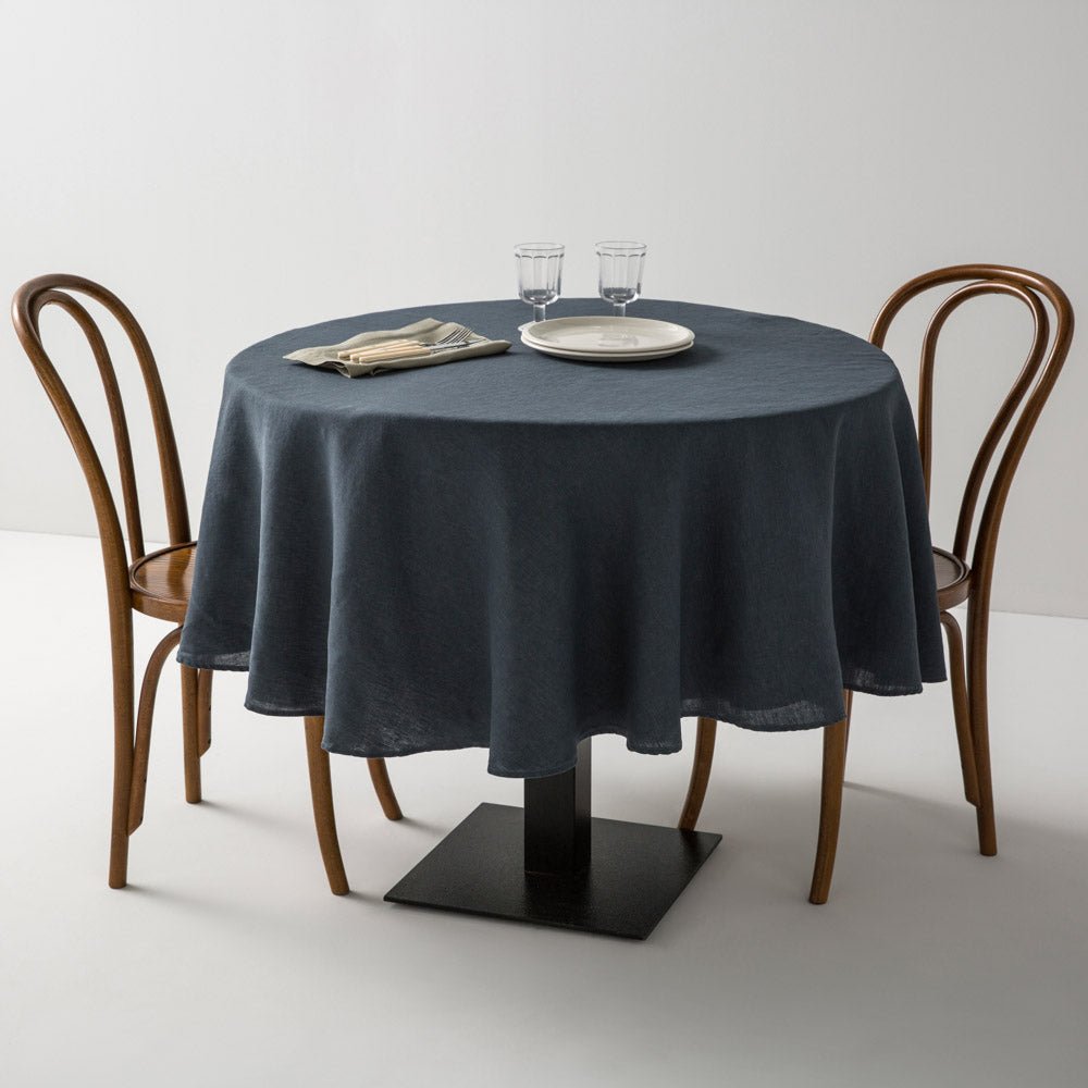 Nappe - En Lin Lavé - Bleu Orage
