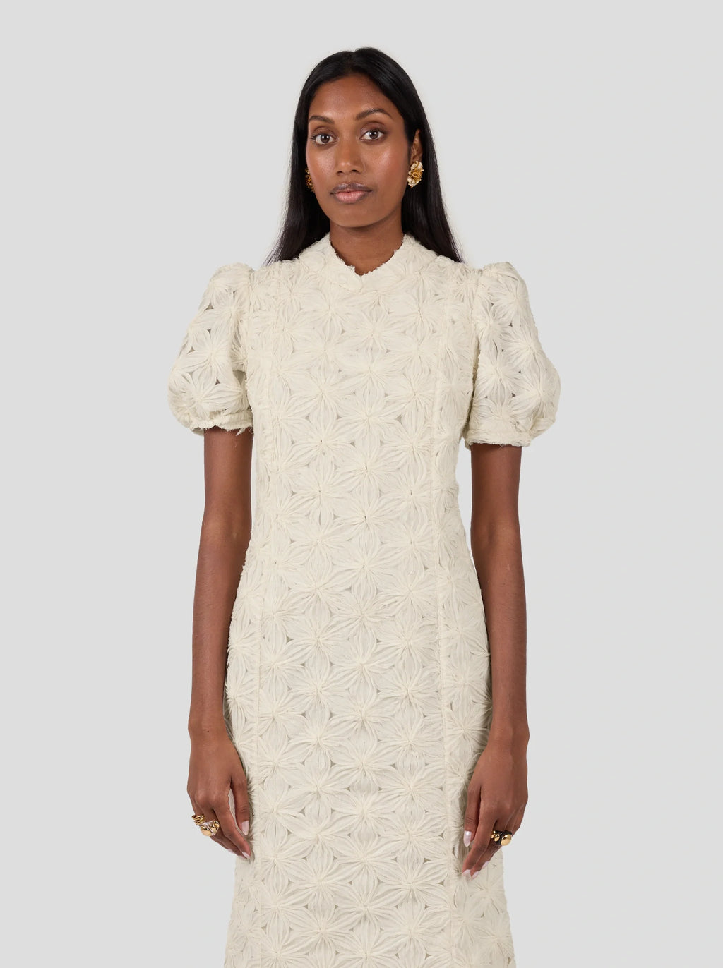 Robe Nas In Fragmented Enameled Lace
