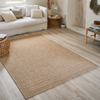 NATURE - Alfombra beige aspecto yute natural con motivos de rombos - NAT8729BEI NATURE