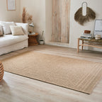 NATURE - Alfombra beige aspecto yute natural con motivos de rombos - NAT8729BEI NATURE