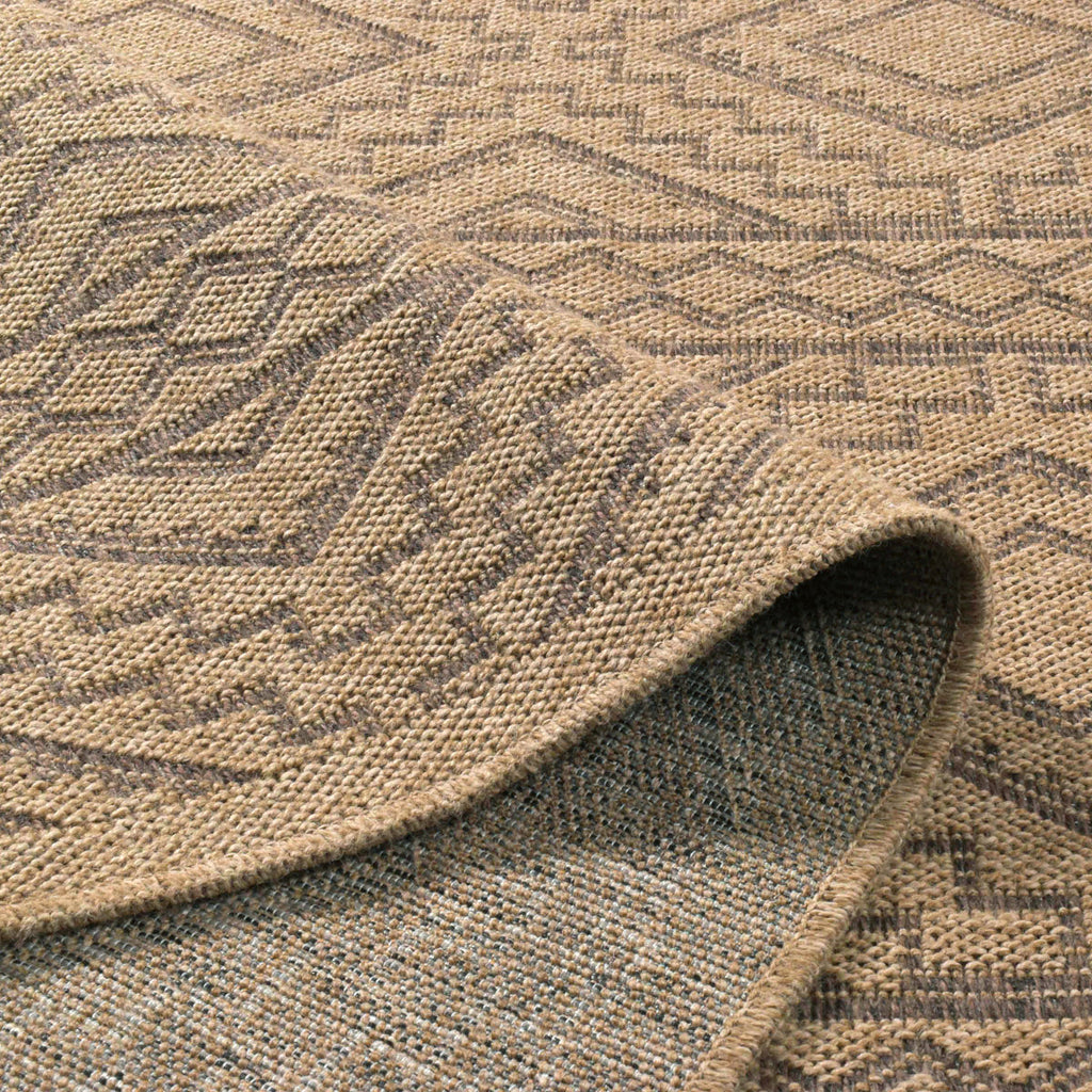 NATURE - Brown natural jute look rug with diamond patterns - NAT8729MAR NATURE