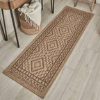 NATURE - Brown natural jute look rug with diamond patterns - NAT8729MAR NATURE
