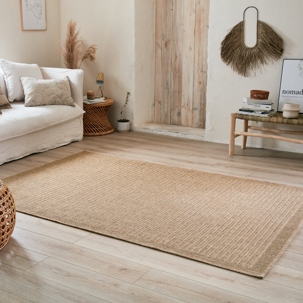 NATURE - Plain beige natural jute effect rug - NAT8751BEI NATURE