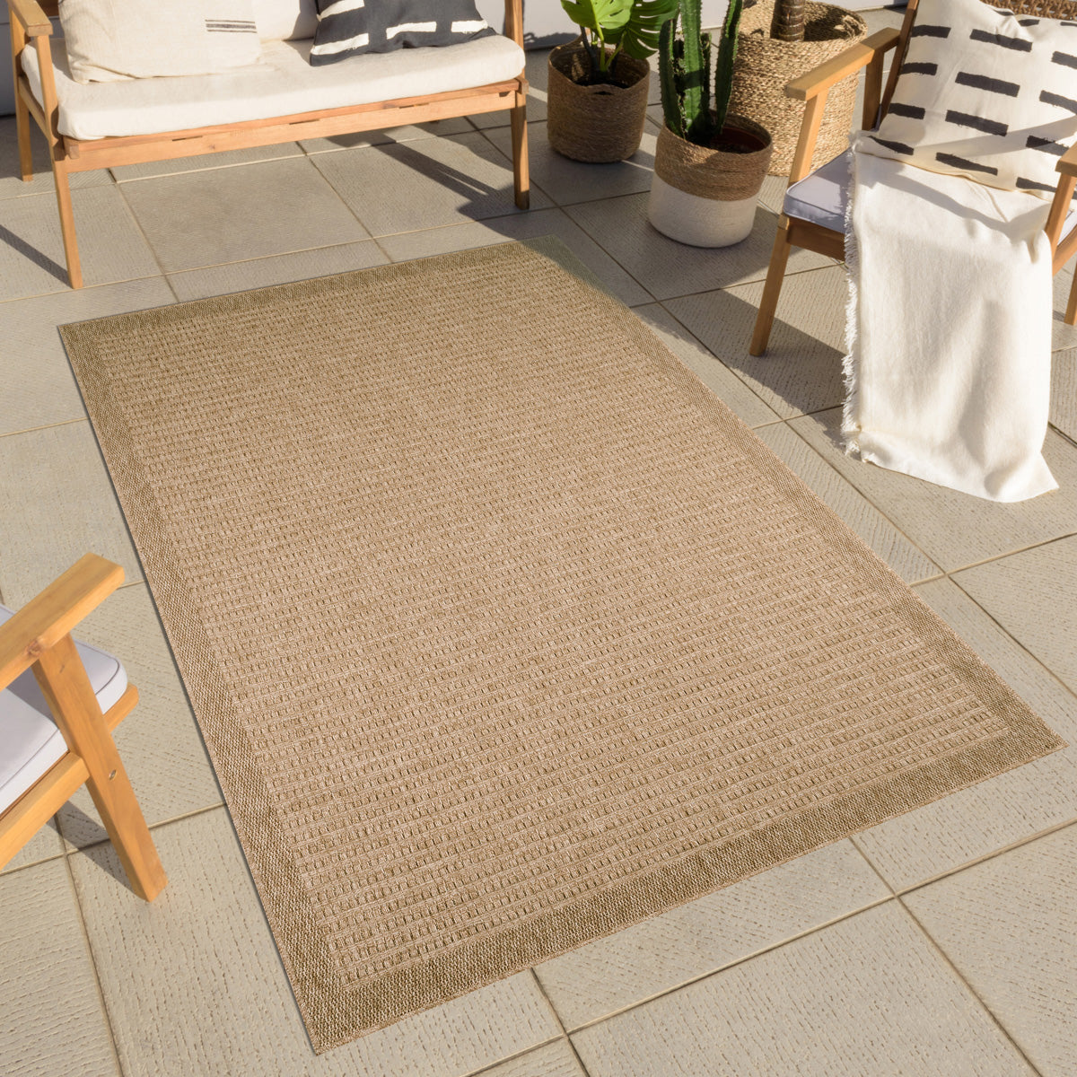 NATURE - Plain beige natural jute effect rug - NAT8751BEI NATURE